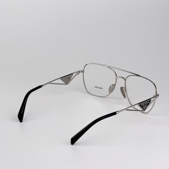 Prada PRB50V Eyeglasses – Silver Rectangle Frame | Model 1BC1O1 - Picture 4 of 9
